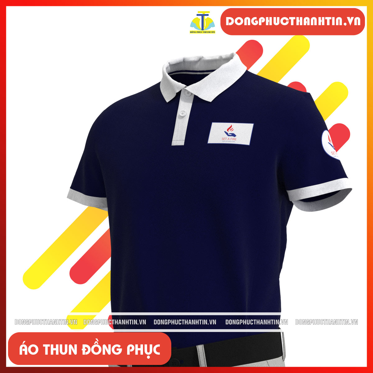 ÁO THUN ĐỒNG PHỤC CÔNG TY SET A FIRE2