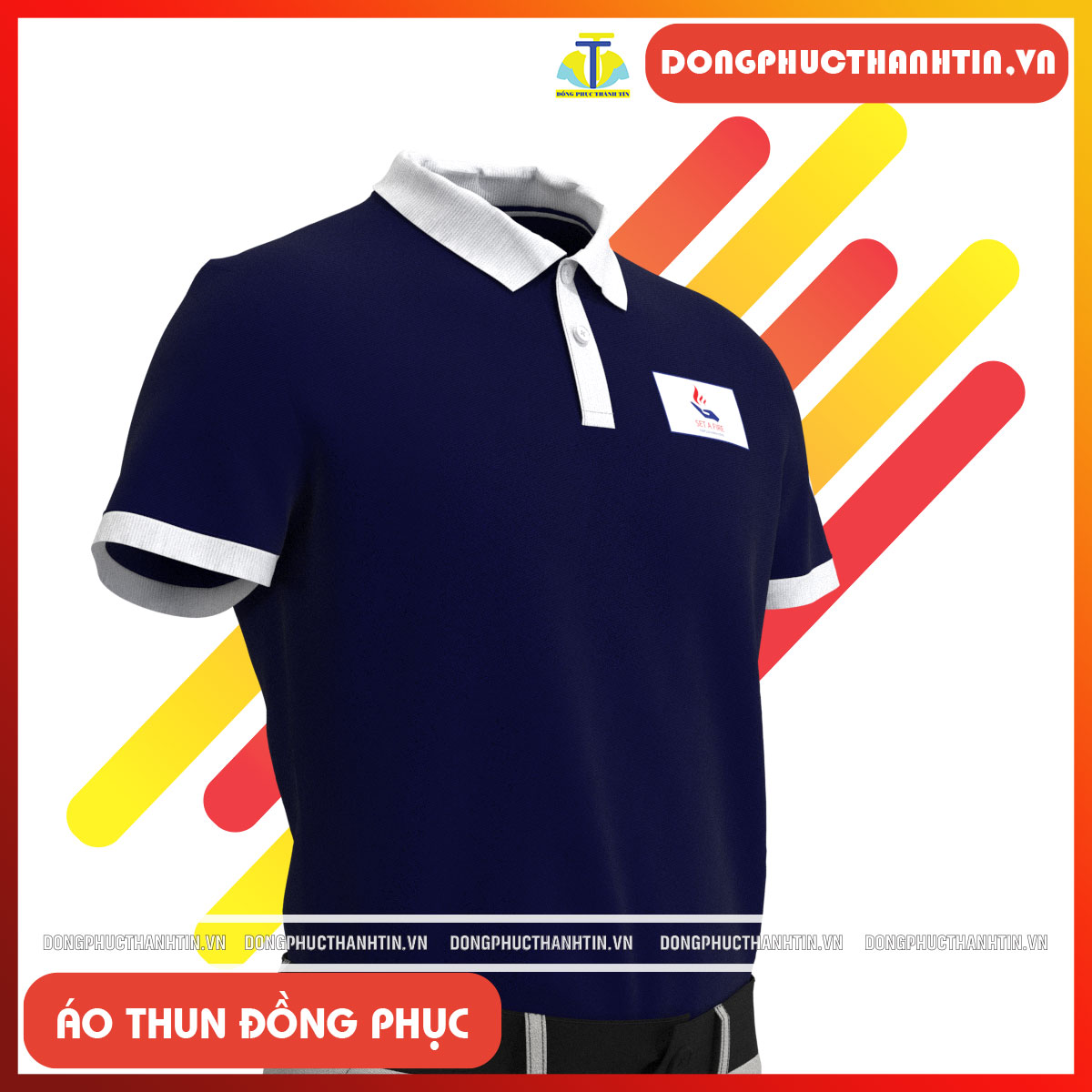 ÁO THUN ĐỒNG PHỤC CÔNG TY SET A FIRE25