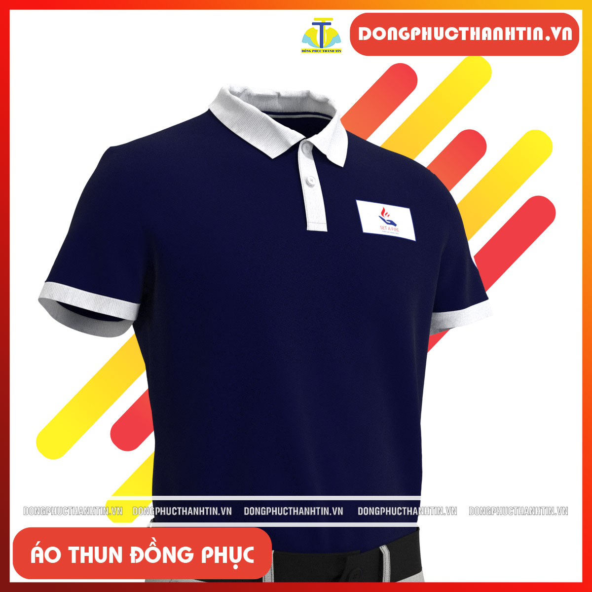 ÁO THUN ĐỒNG PHỤC CÔNG TY SET A FIRE26