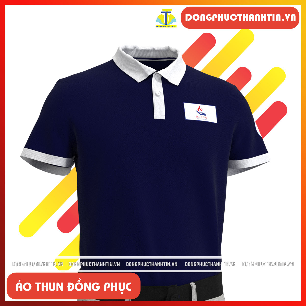 ÁO THUN ĐỒNG PHỤC CÔNG TY SET A FIRE27