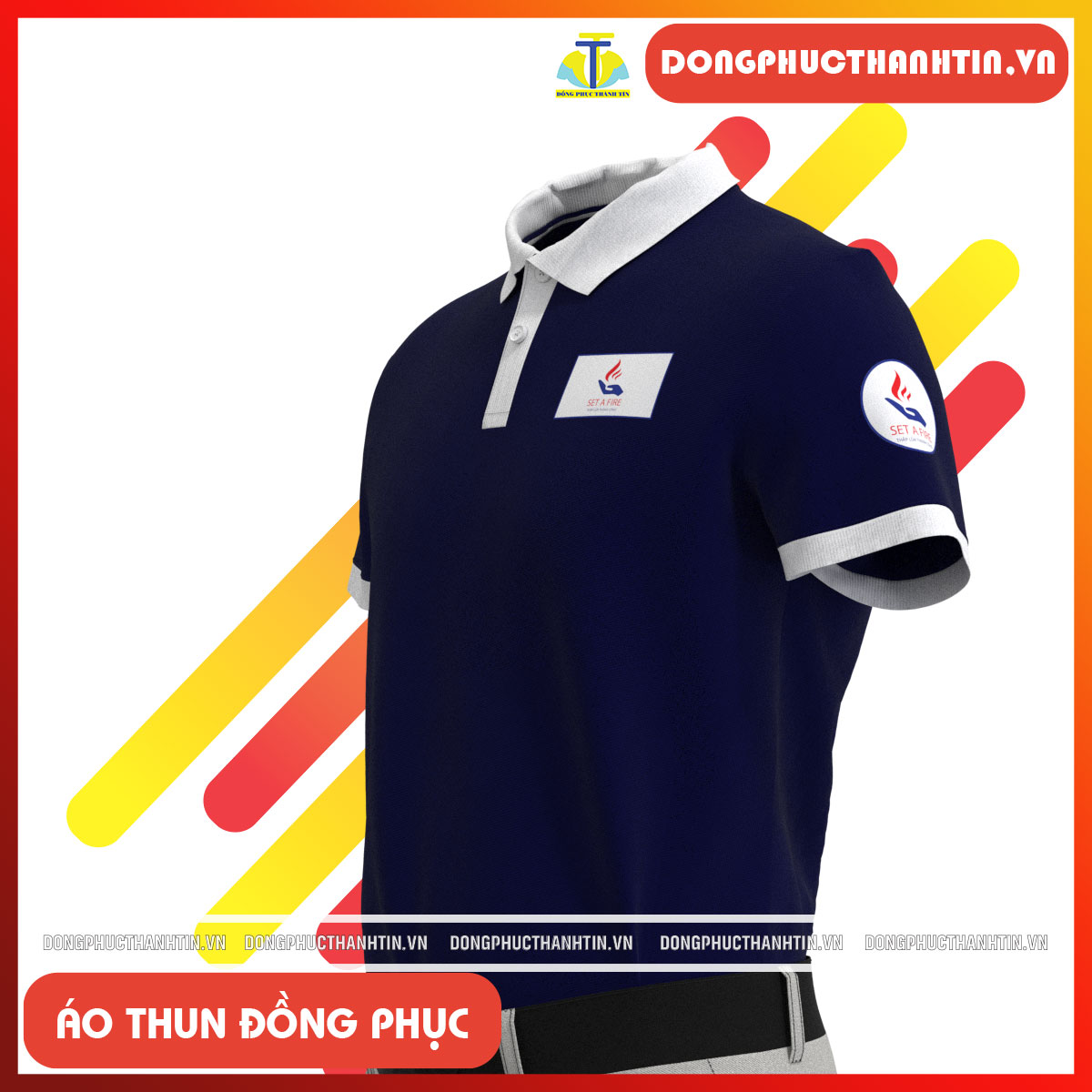 ÁO THUN ĐỒNG PHỤC CÔNG TY SET A FIRE4