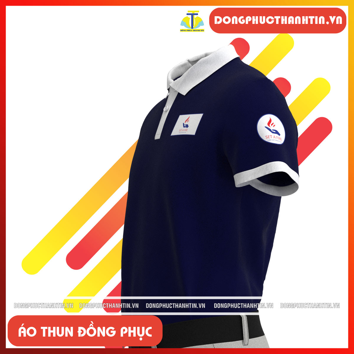 ÁO THUN ĐỒNG PHỤC CÔNG TY SET A FIRE5