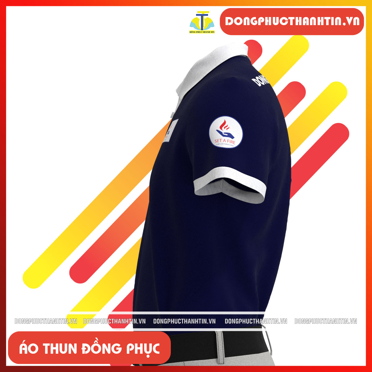 ÁO THUN ĐỒNG PHỤC CÔNG TY SET A FIRE7