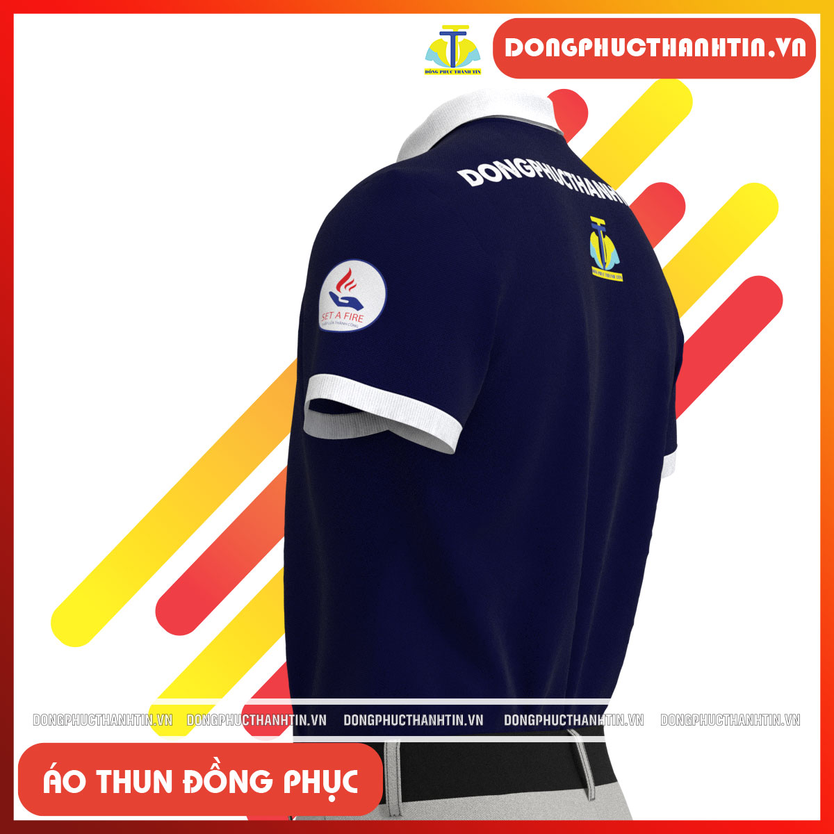 ÁO THUN ĐỒNG PHỤC CÔNG TY SET A FIRE9