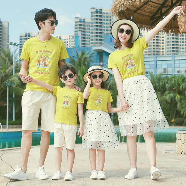 áo gia đình ms 01 - vàng