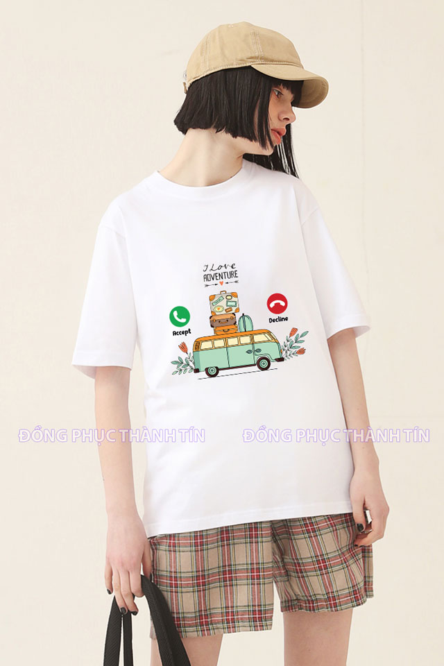 Mẫu áo thun nhóm du lịch đẹp ms 07 - trắng