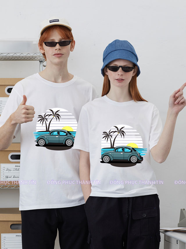 Mấu áo thun nhóm du lịch ms 09 - trắng