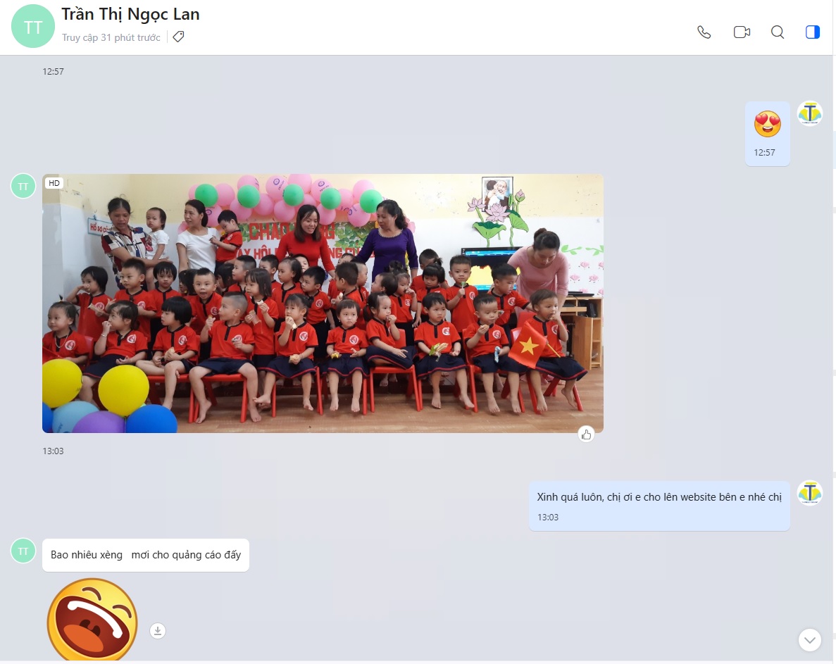 feelback khách hàng đồng phục mầm non