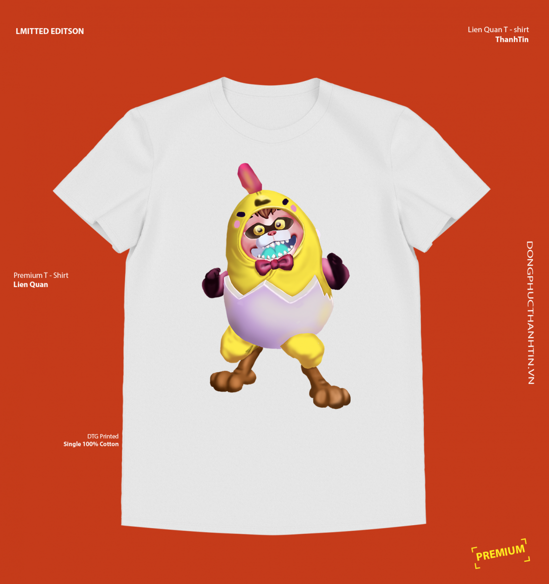 Áo liên quân - Zip Gà Siêu Quậy màu trắng