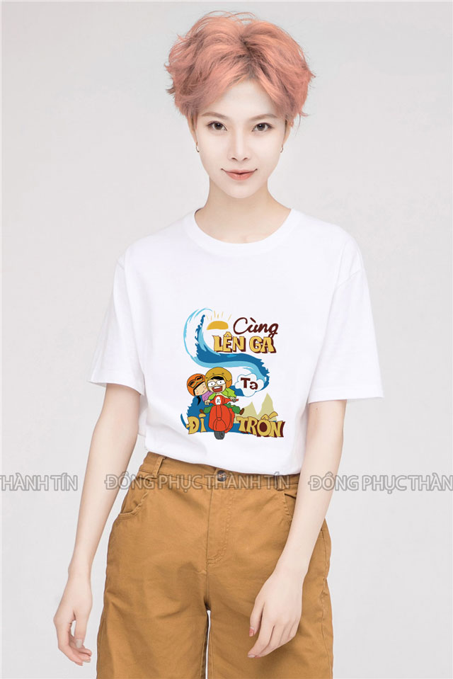 Mấu áo thun nhóm đi biển đẹp ms 04 - trắng