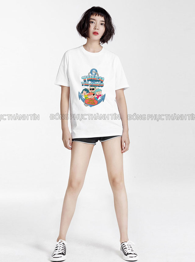 Mẫu áo thun nhóm đi biển đẹp ms 02 - trắng