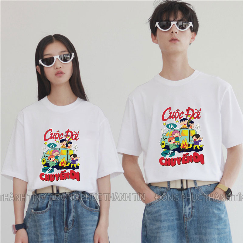 Mẫu áo thun du lịch biển đẹp ms 01 - White