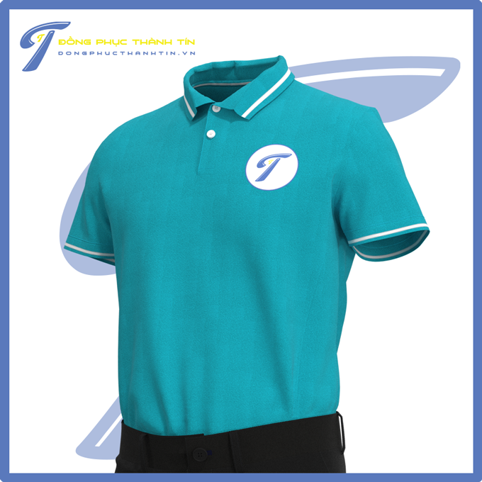 áo thun đồng phục màu xanh dương