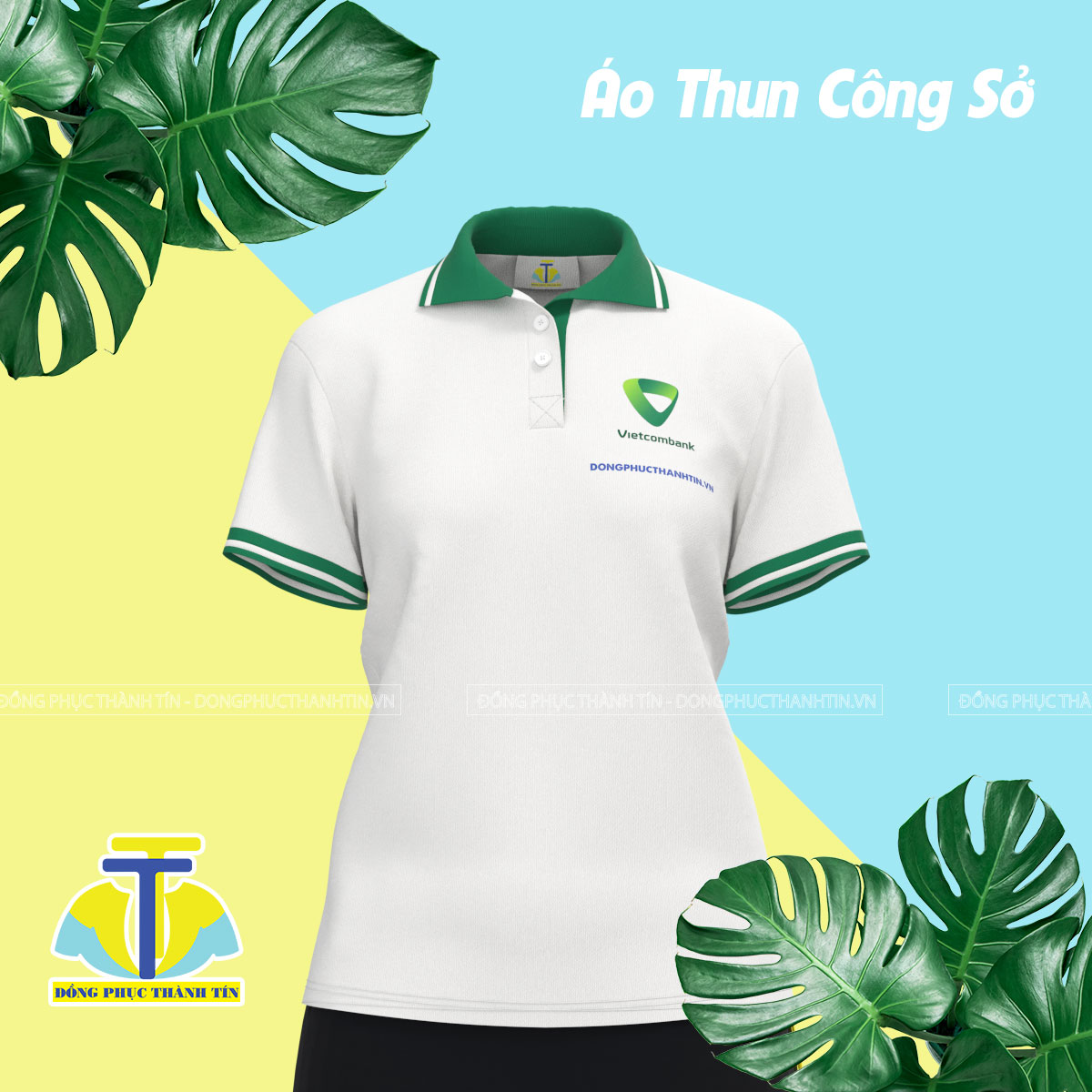 Top mẫu áo thun công sở - áo thun Vietcombank